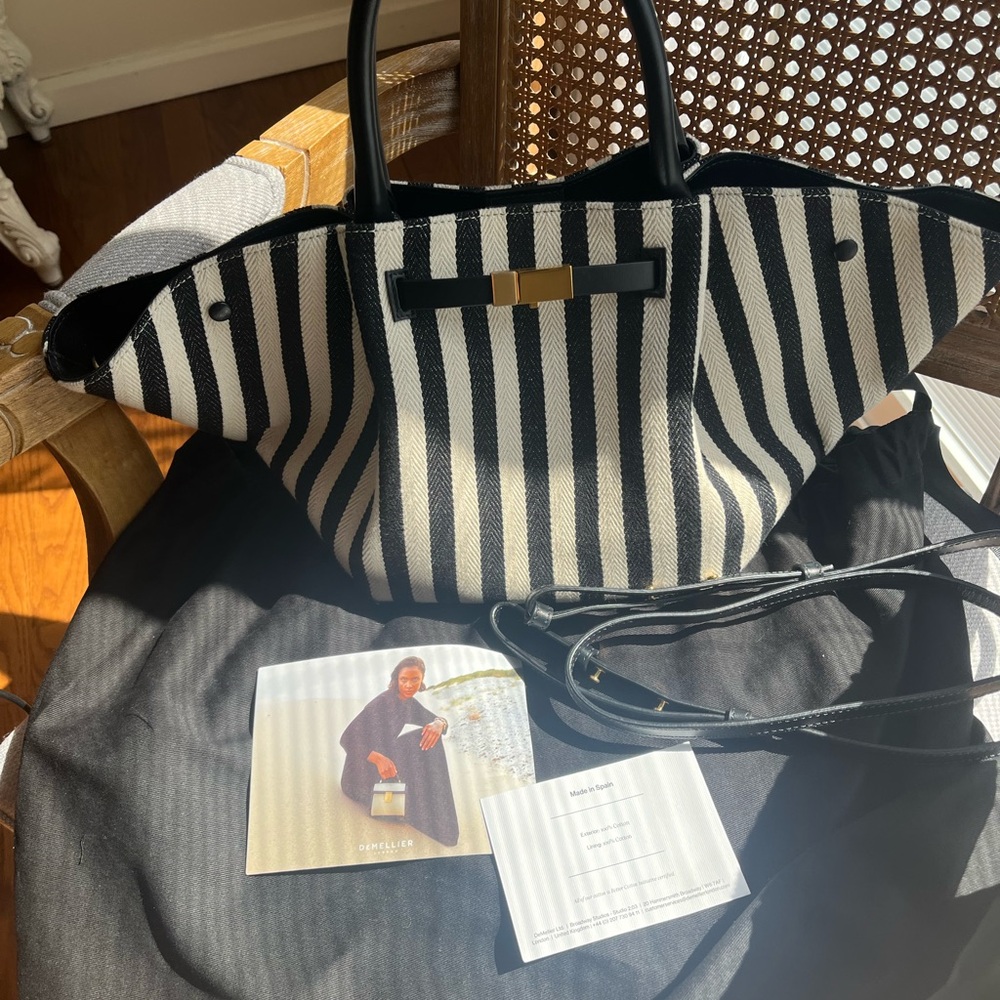 SOLD! Demellier Cotton Striped Canvas Midi New York